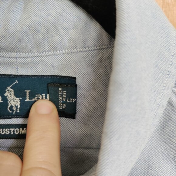 Ralph Lauren Blue Long Sleeve Cotton Custom Fit Button Down Color Pony Cotton XL - Picture 4 of 11